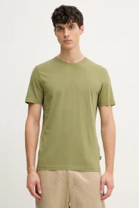 Хлопковая футболка Boss, зеленый