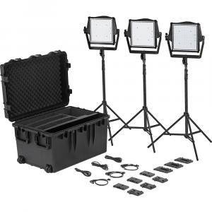 Комплект Litepanels Astra IP 1x1 Traveler Trio с золотыми пластинами и V-образным креплением (3 лампы)