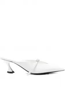 Мюли на каблуке с пряжками Mugler, белый