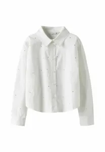 Блузка прямого кроя на пуговицах Name It, Bright White