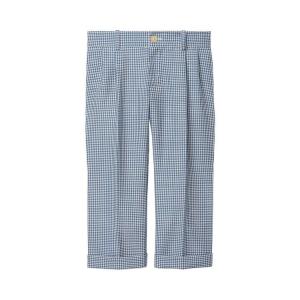 Брюки Gucci Kids Pleated Plaid Pants, Blue
