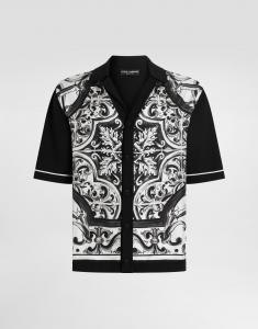 Оверсайз рубашка с принтом майолика Dolce & Gabbana, мультиколор