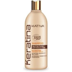 Кератиновый шампунь на основе гидролизованного кератина и керамидов 500мл, Kativa