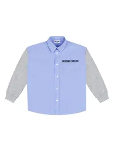 Рубашка в полоску Moschino Kids, синий