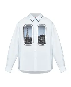 Рубашка с принтом Kenzo, синий