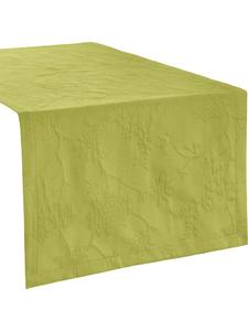 Erwin Müller Жаккардовая скатерть-дорожка из смесовой хлопковой ткани Arnsberg яблочно-зеленого цвета