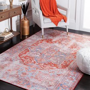 Ковер SAFAVIEH, 153 x 244 см, из коллекции Tucson, моющийся, цвет Rust & Blue, противоскользящий, идеален для помещений с высокой проходимостью: гостиная, спальня, домашний офис, столовая (TSN167P-5)