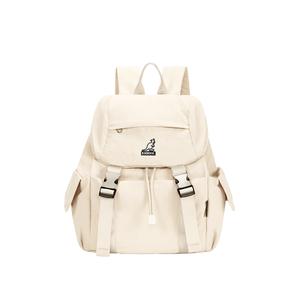 KANGOL Нейлоновый рюкзак для студентов среднего размера унисекс светло-желтый бежевый белый светло-хаки сиреневый морской волны черный, Ivory White