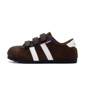 HUANQIU Женские скейтерские кроссовки низкие на легкой синтетической коже Brown