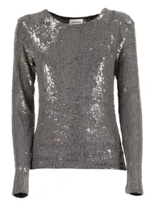 Длинноcливная футболка, украшенная пайетками P.A.R.O.S.H., серый