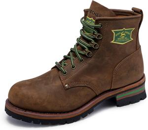 Мужские ботинки Skechers John Deere Cascades из кожи с шнуровкой, темно-коричневый