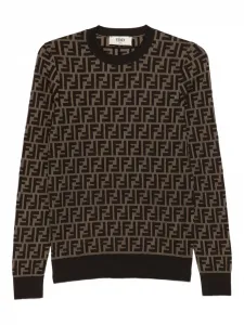 Свитер с логотипом FENDI, коричневый