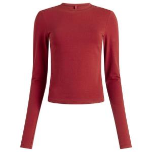 Топ с длинными рукавами из хлопкового трикотажа Skims, Brick