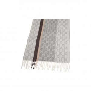 Шарф с логотипом Gg GUCCI, светло-серый