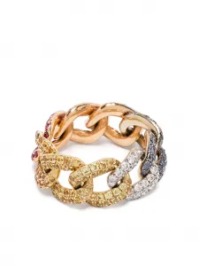 Кольцо Rainbow Pave Essential Link из желтого золота SHAY, золотой