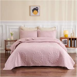 Generic Комплект постельного белья богемный вышитый из хлопка с покрывалом