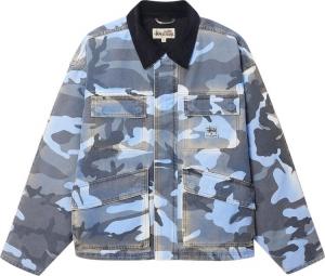 Куртка Stussy Spray Dye Canvas 'Blue Camo', разноцветный
