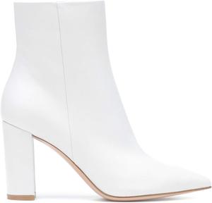 Женские модные ботильоны LEHOOR с массивным каблуком, заостренным носком и боковой молнией, классические короткие ботинки, размеры 4-11 М США, White