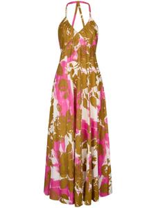 Платье из поплина с принтом LIU JO, коричневый