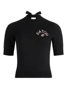 Свитер с вышитым логотипом PATOU, черный