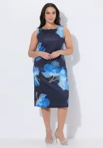 Повседневное платье с цветочным принтом Ulla Popken, Marine