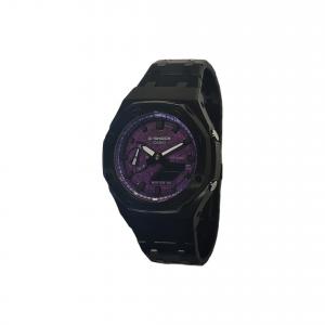 Часы Casio G-Shock Analog-Digital 2100 Series, арт. GA-2100SKE-7A, 44 мм, черный/фиолетовый