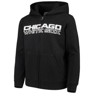 Толстовка на молнии во всю длину с цветной надписью Youth Black Chicago White Sox Team Outerstuff