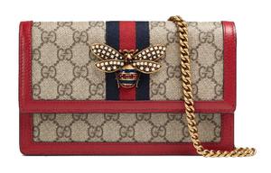 Сумка через плечо Queen Margaret Canvas With Leather мини женская GUCCI