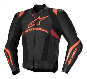 Кожаная куртка с имитацией зажигания ракеты V3 Alpinestars, черный/красный