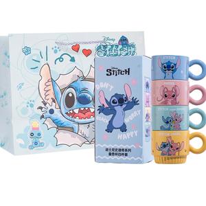 Креативная домашняя и студенческая кружка Disney, [Home/Dormitory Recommendation]Stuffy Stackable Cups 4 Pack+Shopping Bag