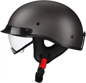 Винтажные мотоциклетные полушлемы, шлемы-капюшоны для мужчин и женщин с солнцезащитным козырьком, шлемы для скутеров, мотоциклетные шлемы, сертифицированные ECEDOT, открытые шлемы для мопедов и скутеров, полушлемы LPXPLP, 6