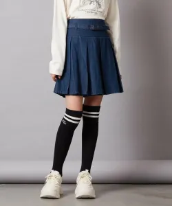 Брюки-юбка с поясом и складками Avv, цвет Blue