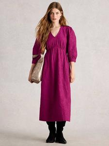 Платье миди Lucy Floral Embroidered из органического хлопка White Stuff