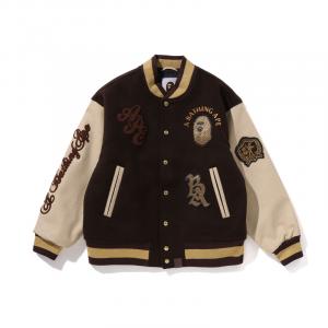 A BATHING APE Вышитая бомбер, Coffee