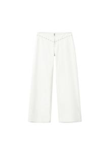 MANGO TEEN Джинсы с широкими штанинами 'Kaia' в крапчатом белом цвете