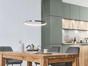 BELIANI подвесной светильник LED серебристый металл диам. Подвесной светильник 40 см для столовой для спальни для гостиной, серебро