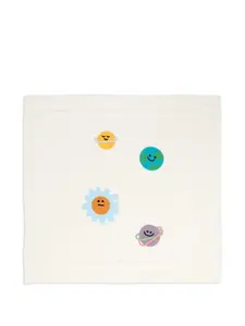 Одеяло из органического хлопка с вышивкой Stella Mccartney Kids, слоновая кость