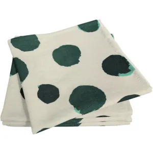 Салфетка из ткани Dots из органического хлопка, произведено в Германии Adam, натуральный/темно-зеленый