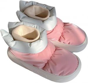 Женские зимние ботинки водонепроницаемые, короткие снегоступы для женщин, милые хлопковые теплые ботинки Plonme, Pink