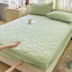 Yalu Комплект постельного белья из 3 предметов (простыня на резинке 180х200 см, 2 наволочки), стеганый, цвет Turquoise Green