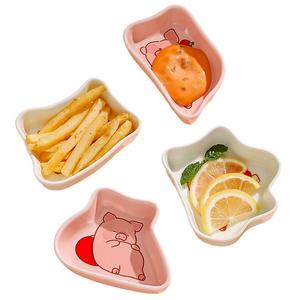 Тарелка KAWASIMAYA, [4 Pack]Lulu The Piggy Family Photo Plate Set (4 Colors, One Of Each)