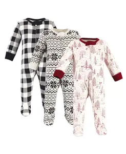 Органический комбинезон для сна и игр Baby Boys, нейтральный принт "Endangered Safari", 0-3 месяца Touched by Nature, красный