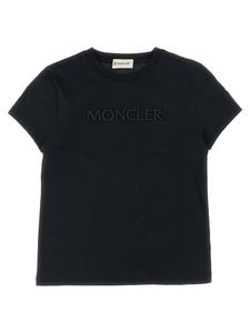 Футболка с вышивкой логотипа Moncler Enfant, черный