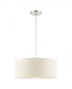 Подвесной светильник Meadow 3 Lights Drum Pentant Livex, серебристый оттенок