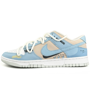 Кроссовки Nike Dunk Skateboarding Shoes Women's Low-top White, голубой