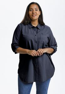 Блузка на пуговицах Kaffe Curve, темно-синий