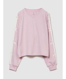 (K) Винтажная мягкая толстовка с V-образным вырезом и лентой (детская)