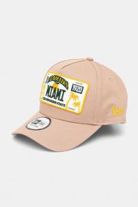 Хлопковая кепка с козырьком New Era, бежевый