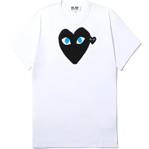 CDG Play Футболка Comme Des Garcons Play Women's Black Heart Blue Eyes White