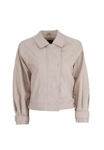 Куртка кожаная Mina с лямками на рукавах Freshlions, бежевый